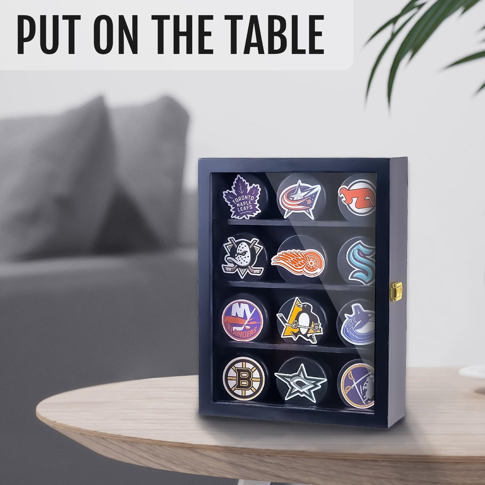 WodGod puck display in a game room setting enhancing decor and showcasing fandom