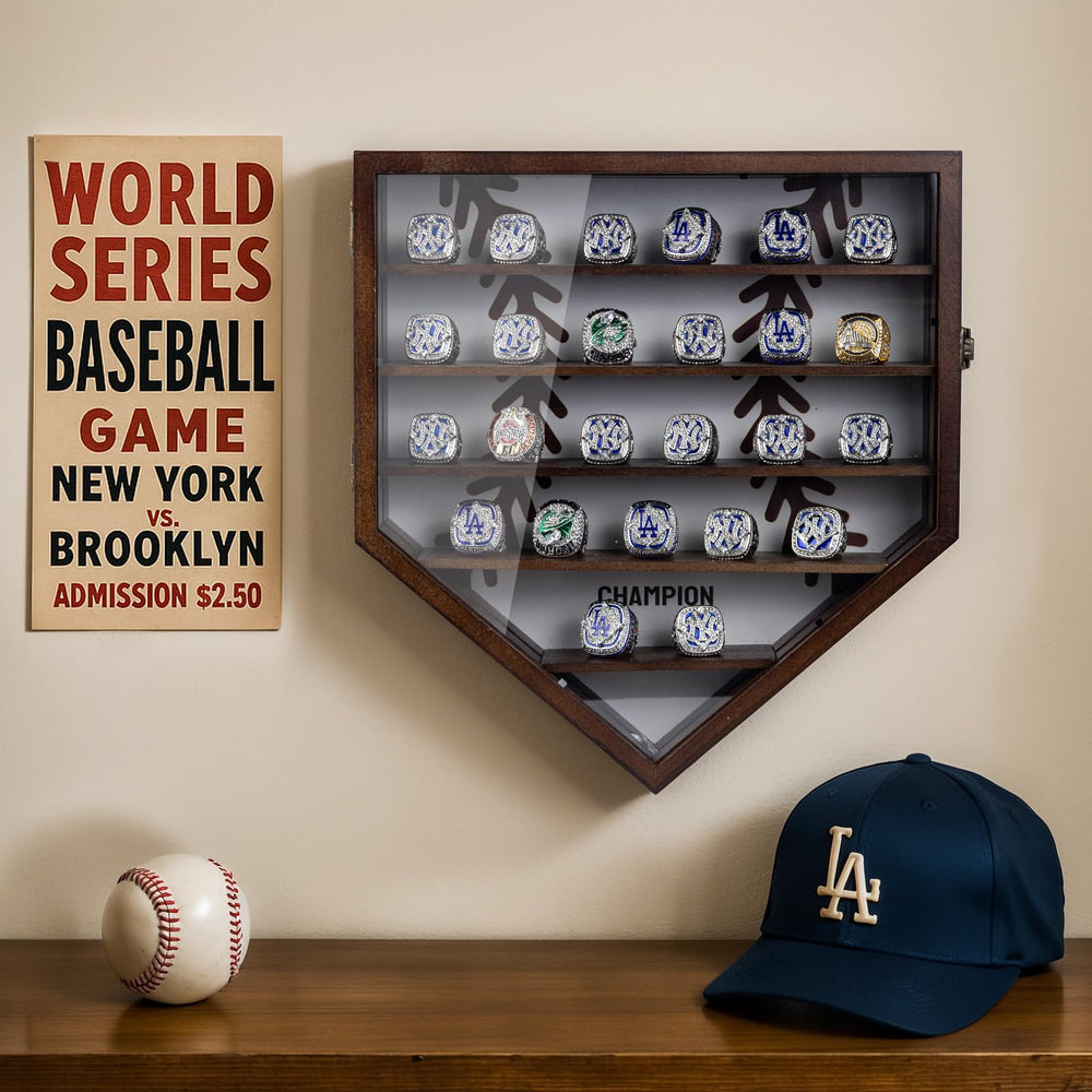 WodGod lifestyle shelf display showing rings attractively showcased
