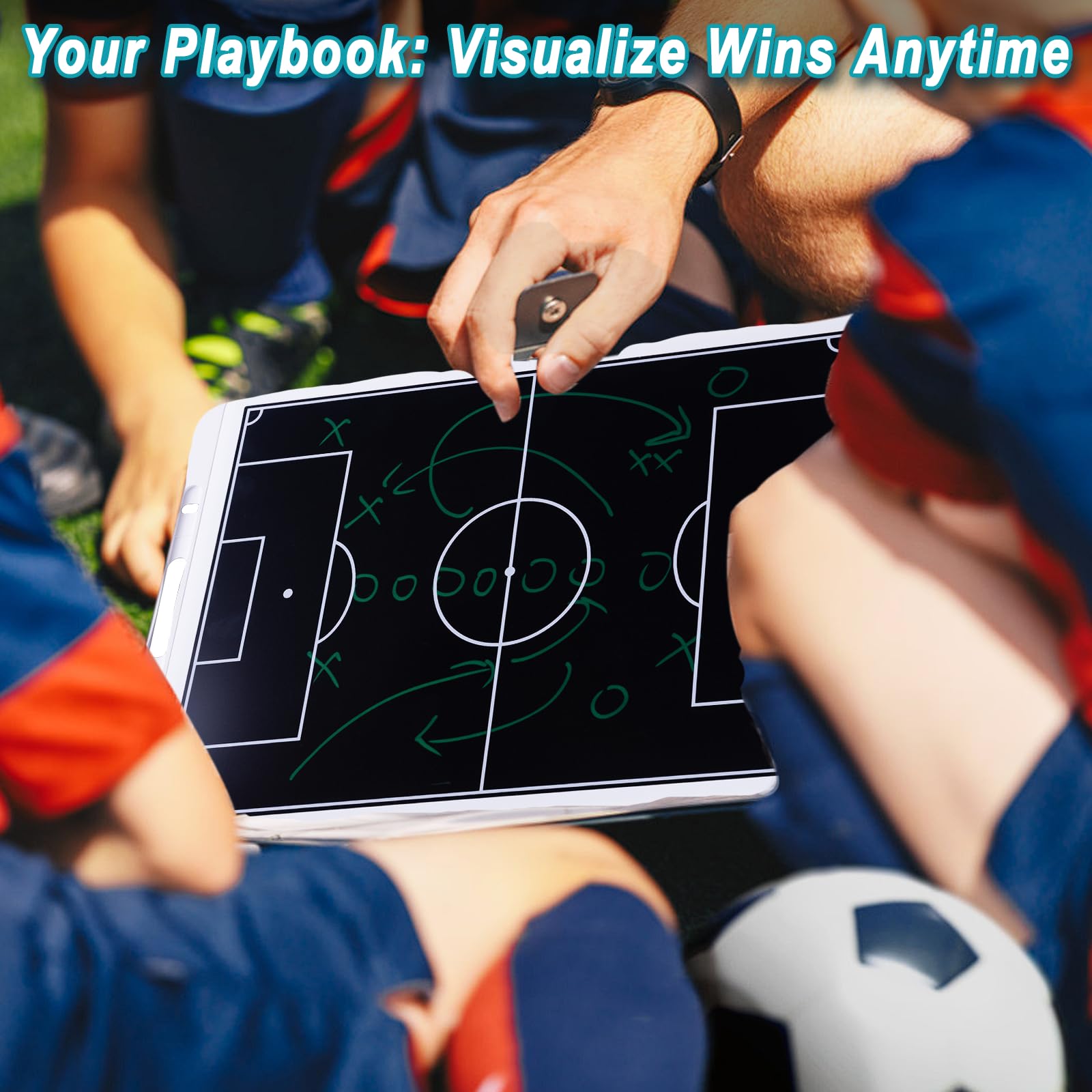WodGod coaching board in sideline use with players showing field-ready communication