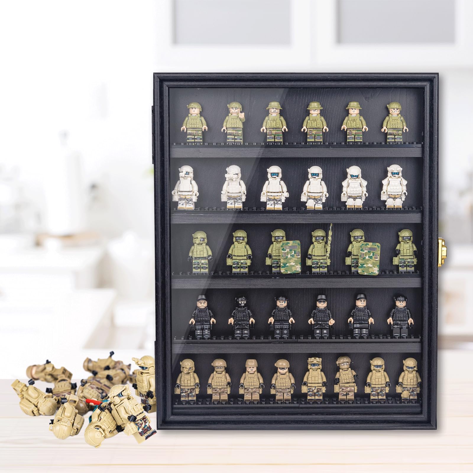 WodGod wall-mounted case in room setting adding organized display and decor