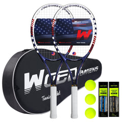 WOED BATENS front view of two rackets showing balanced design and ready-to-play benefit