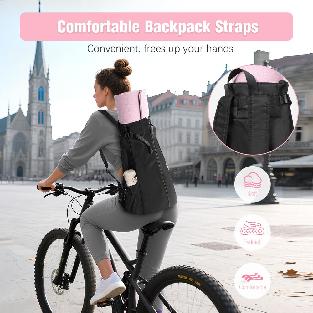 WOMACO interior showing adjustable straps that secure mat and accessories