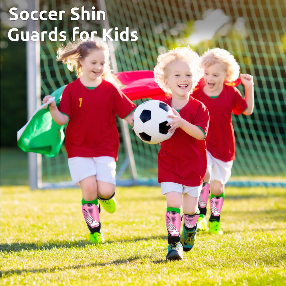 Wonarby child wearing shin guards on field enabling confident play