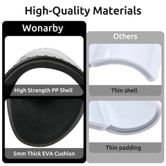 Wonarby side profile highlighting ergonomic contour for secure fit benefit