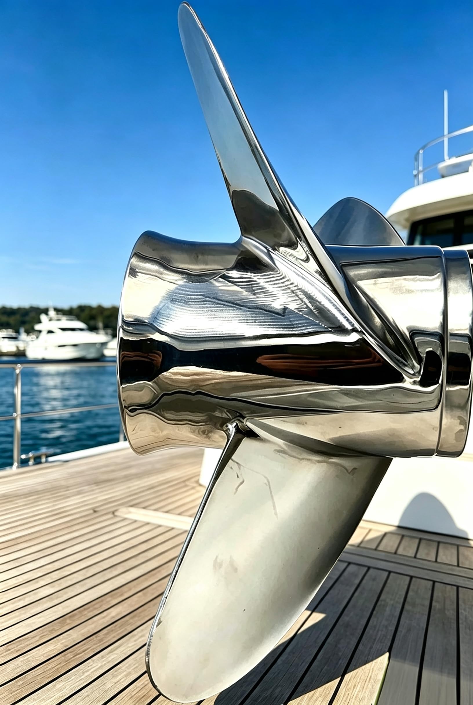 WONENGDA propeller installed on boat transom showing restored performance
