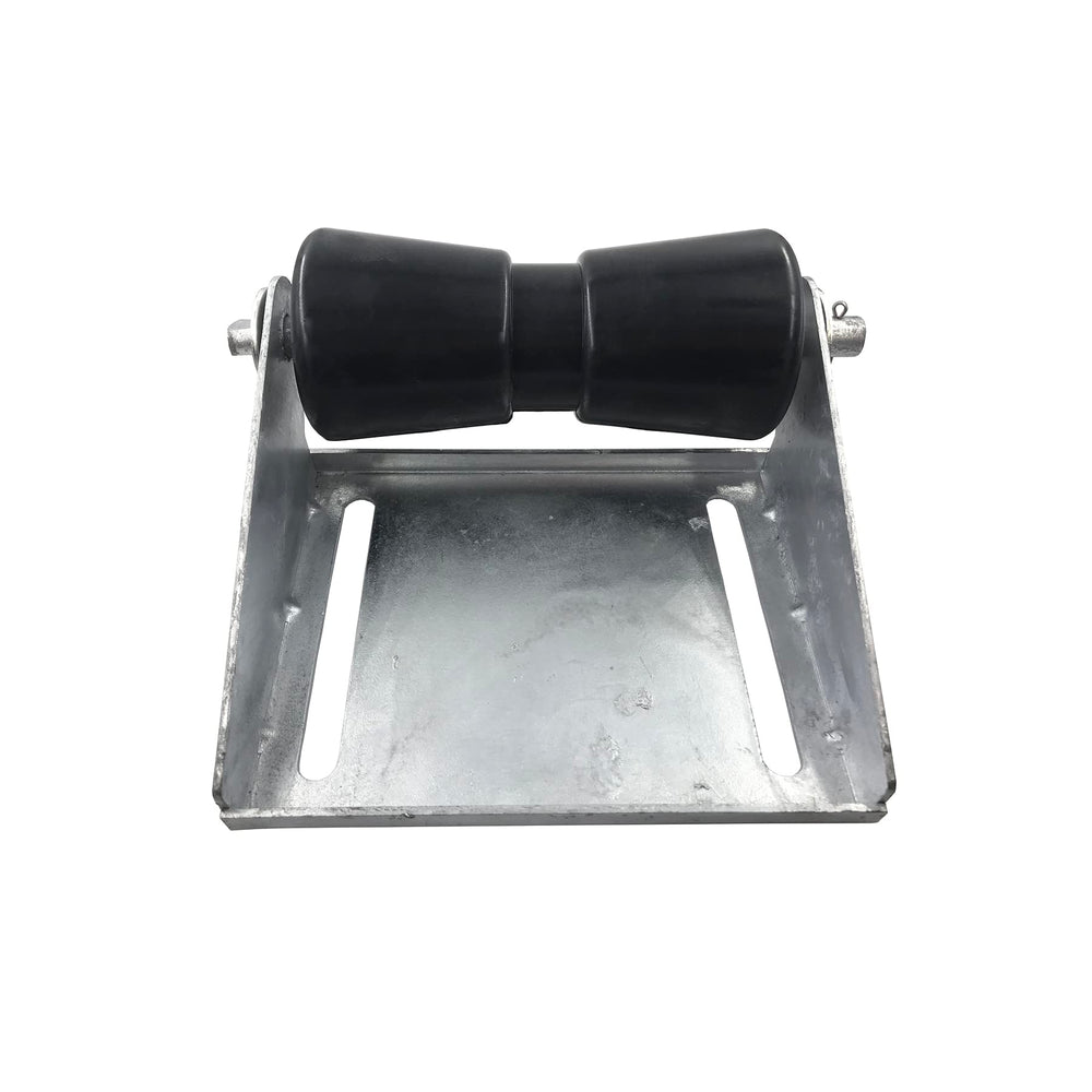 Wonwopn front view of keel roller and bracket showing fitment and stability
