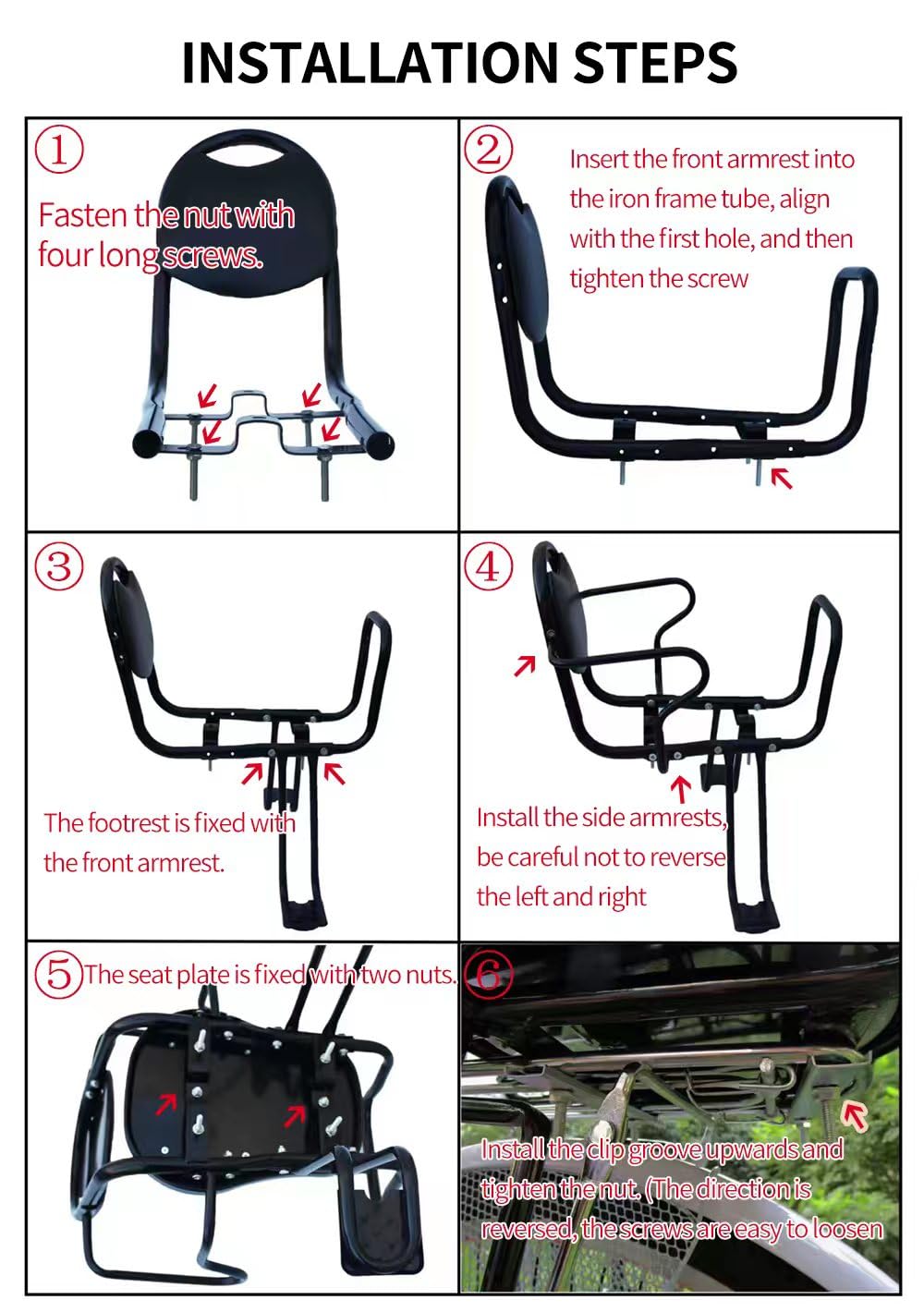 WORAMUK seat installed on a bike rear rack showing stable attachment
