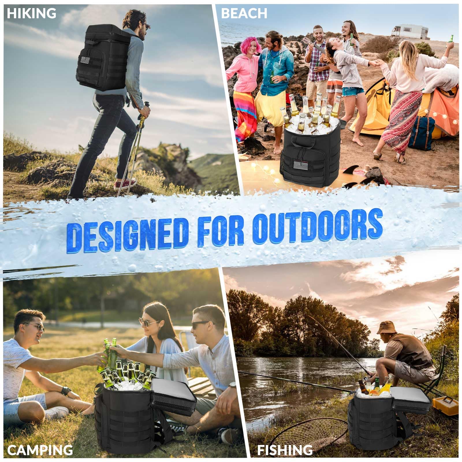 WOTOW included bottle opener, key clip, and flag tape, practical camping tools