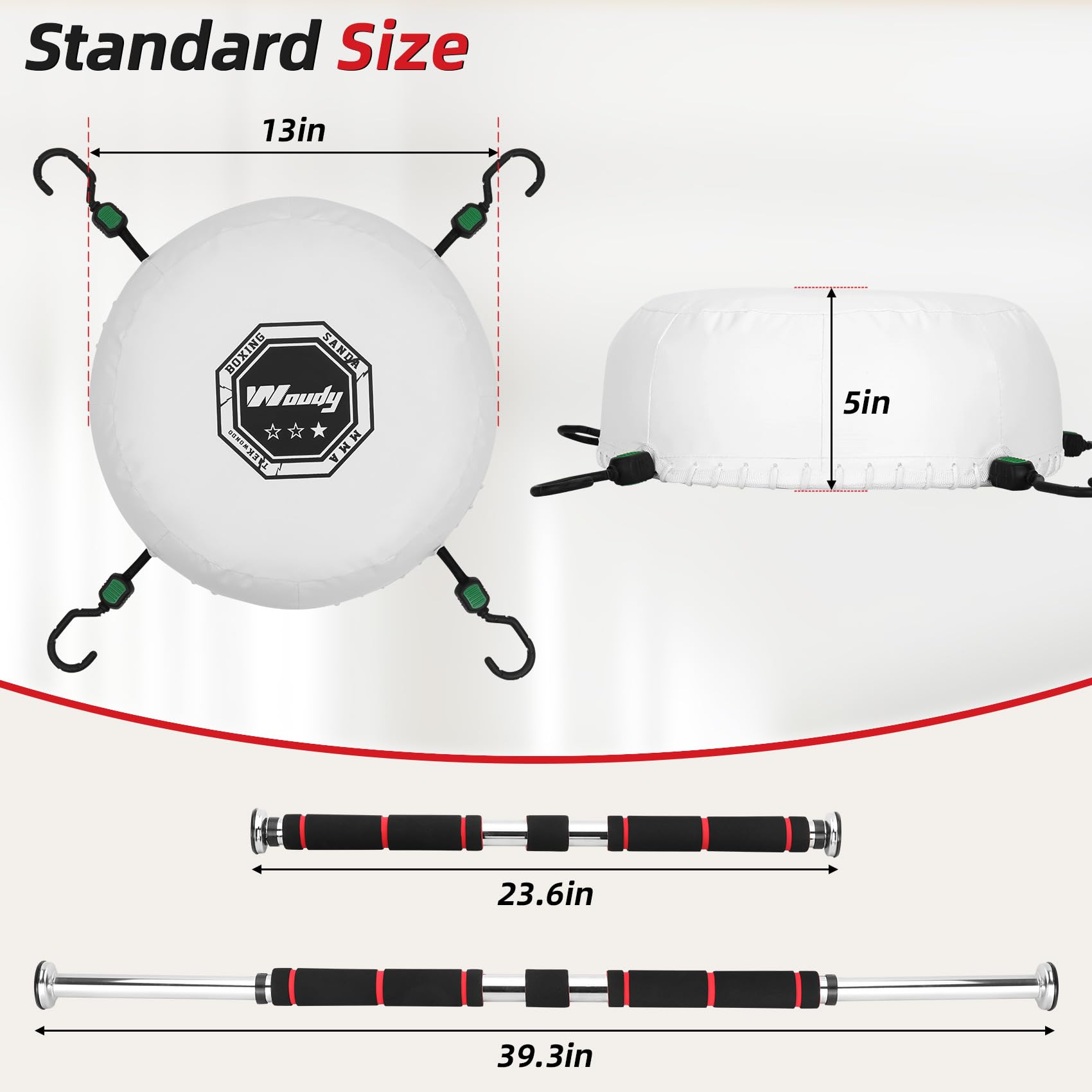 WOUDY installed on a standard doorframe fitted to 23–40 inch doors for easy tool-free setup