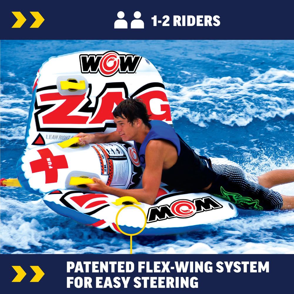 WOW Sports Zig Zag close-up of Flex-Wing detail demonstrating steering capability
