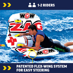 WOW Sports Zig Zag close-up of Flex-Wing detail demonstrating steering capability