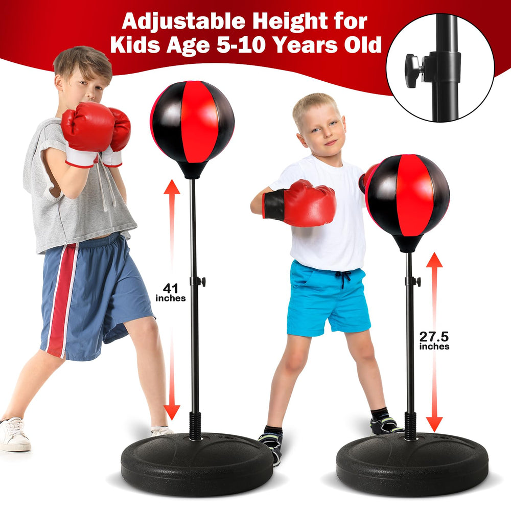 Woyebaby inflatable punching ball close-up showing spring rebound for play
