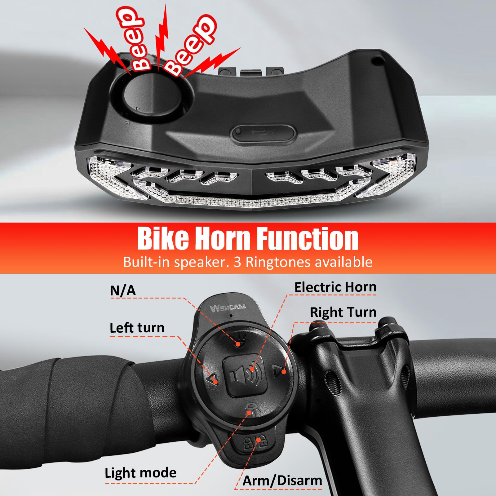 wsdcam rear light in night ride scene improving night visibility and safety