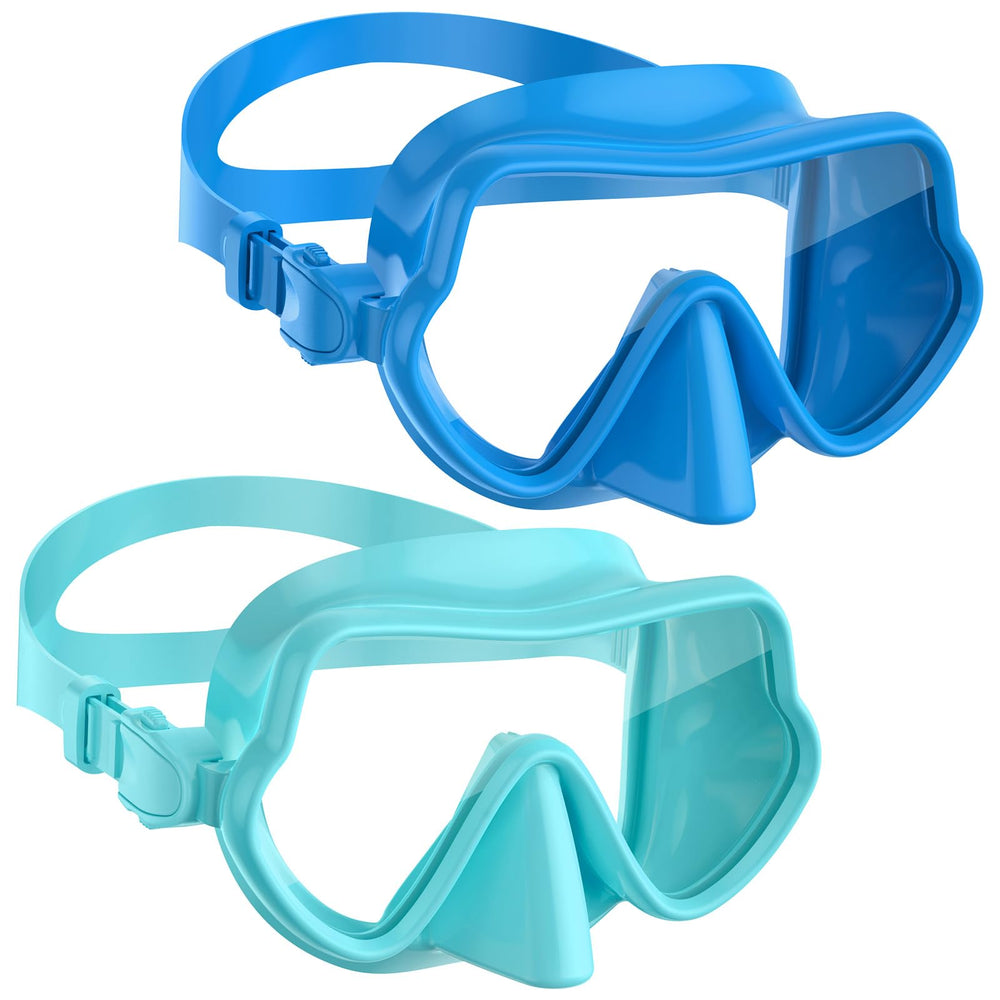 WSTOO front view showing frameless goggles and packaging, clear wide vision benefit