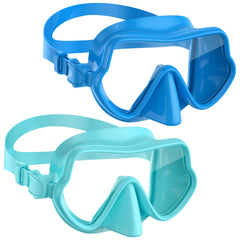 WSTOO front view showing frameless goggles and packaging, clear wide vision benefit