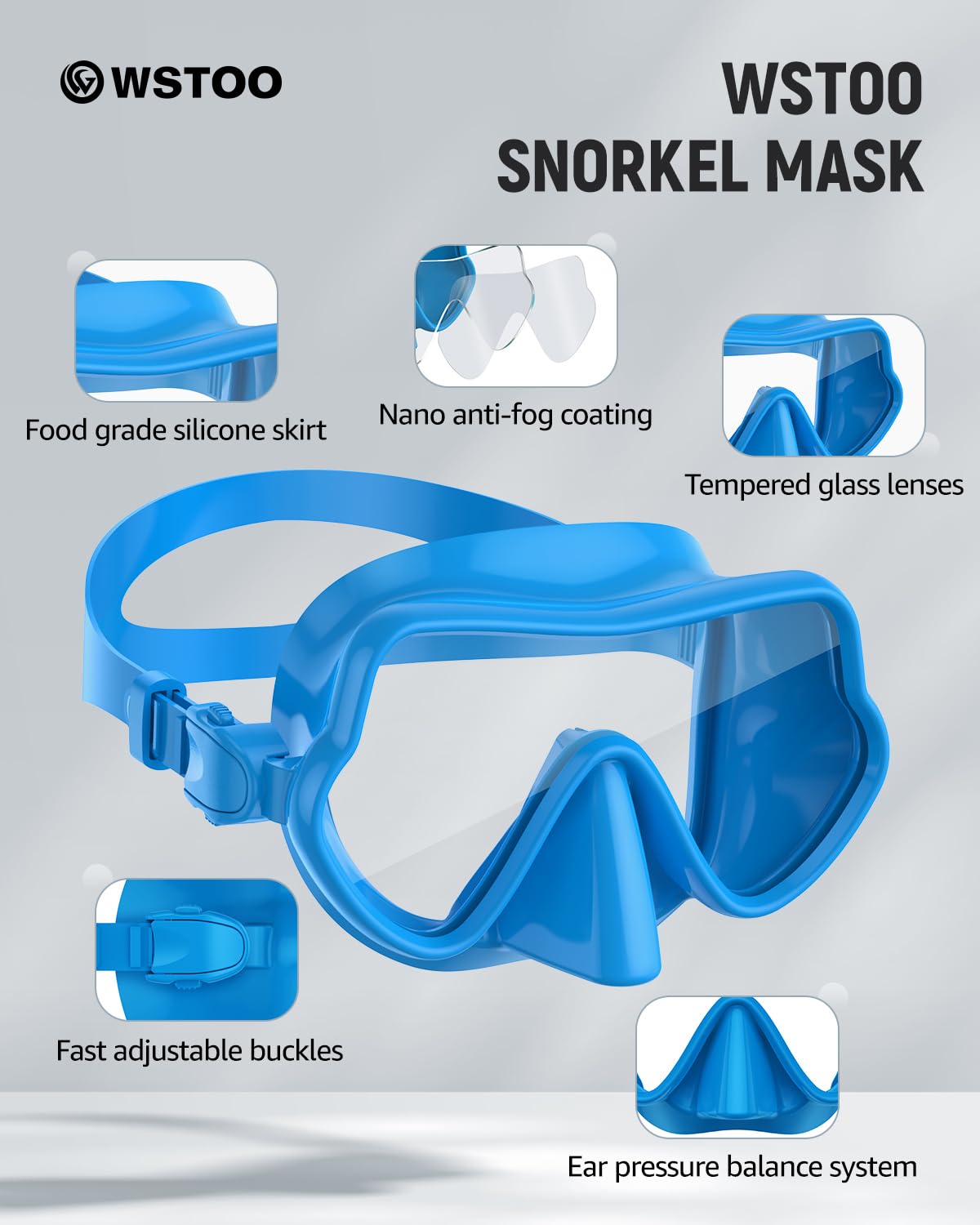 WSTOO nose cover profile highlighting roomy nose space and comfort benefit