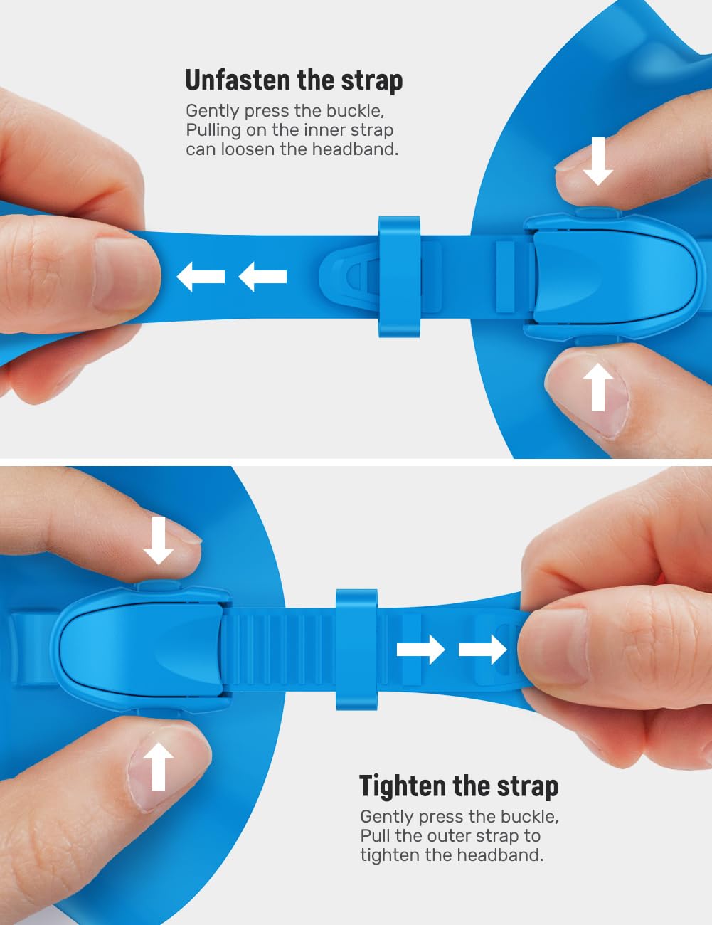 WSTOO goggles held in hand for size scale, travel-friendly benefit
