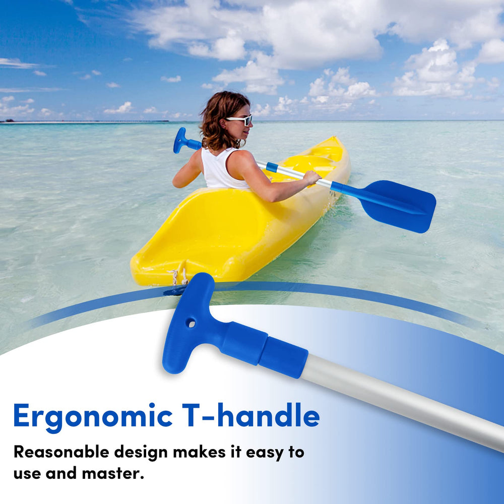 WTMORE collapsed paddle beside ruler showing compact 21-inch storage benefit