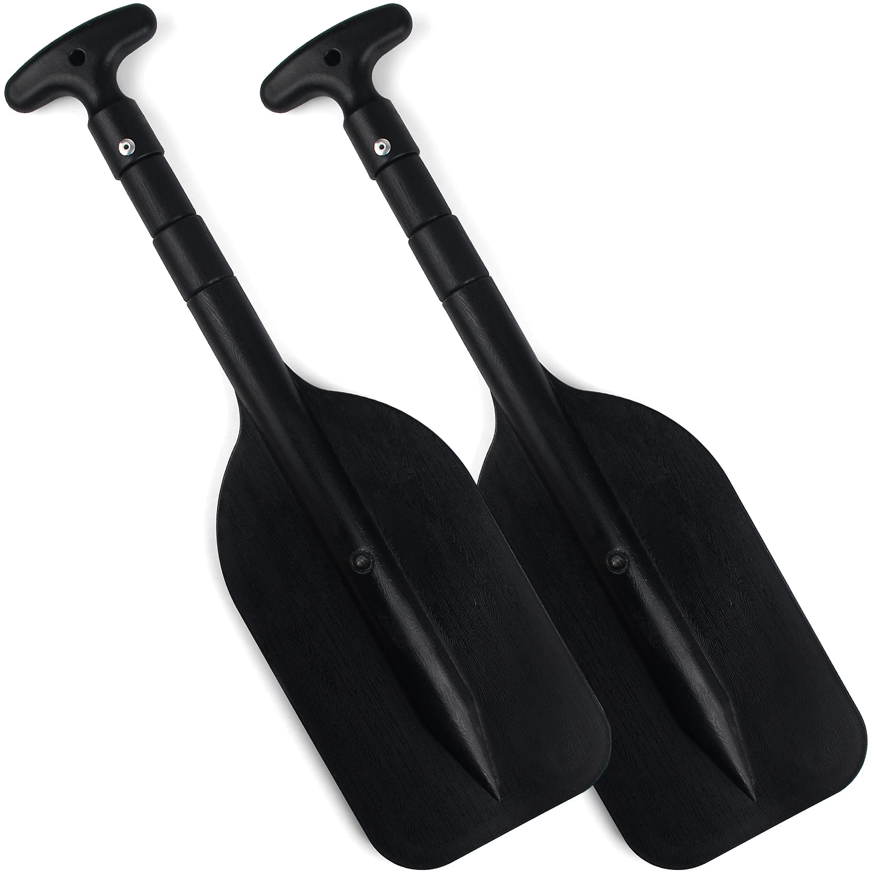 WTMORE folded paddles front view showing compact storage and easy carry