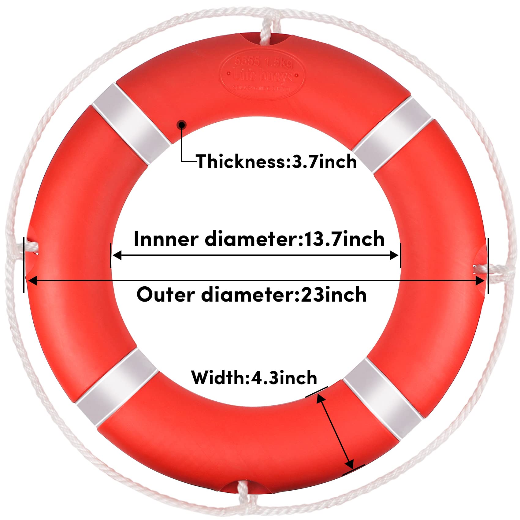 WTMORE life ring mounted on stainless bracket showing corrosion-resistant secure installation