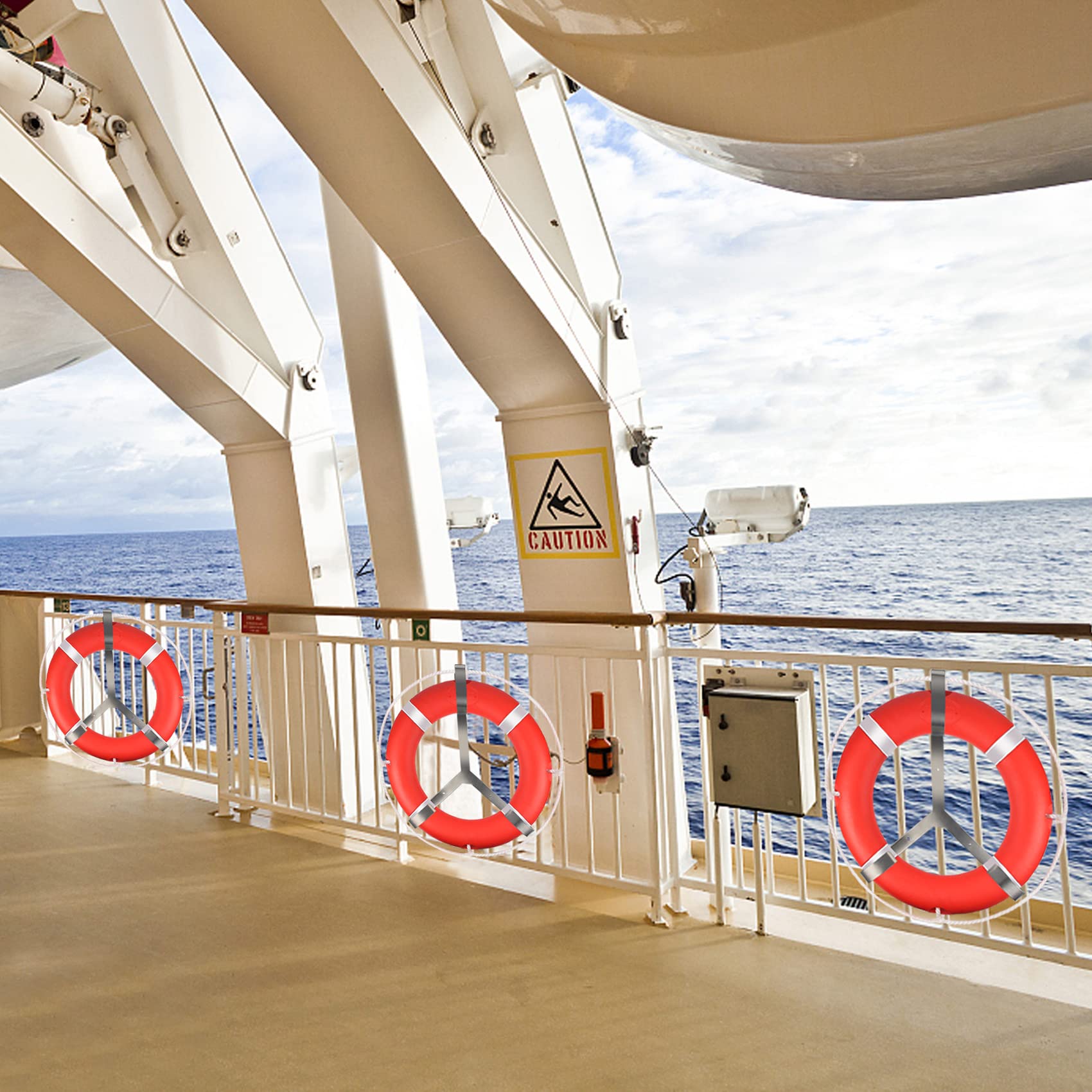 WTMORE life ring mounted on boat deck demonstrating quick access and use
