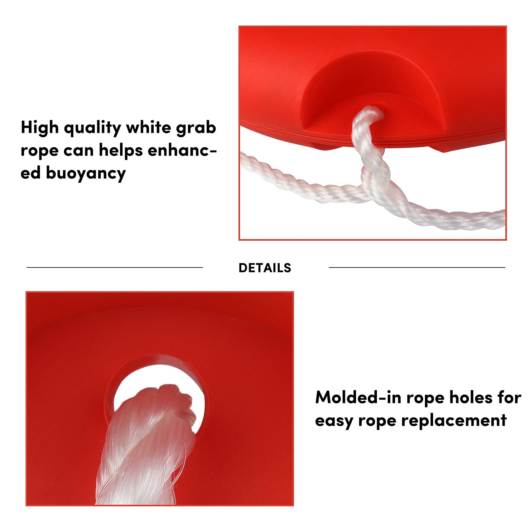 WTMORE white grab rope and molded hole detail for secure handling and replacement