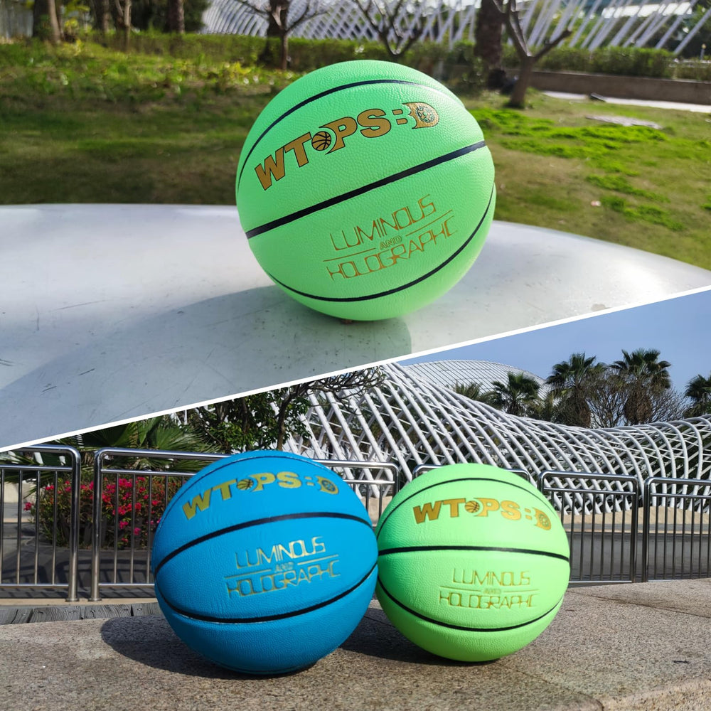 WTOPSBO pump, needles and waterproof bag next to basketball for immediate use