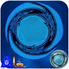 WTOPSBO glowing soccer ball front view shows clear nighttime visibility benefit