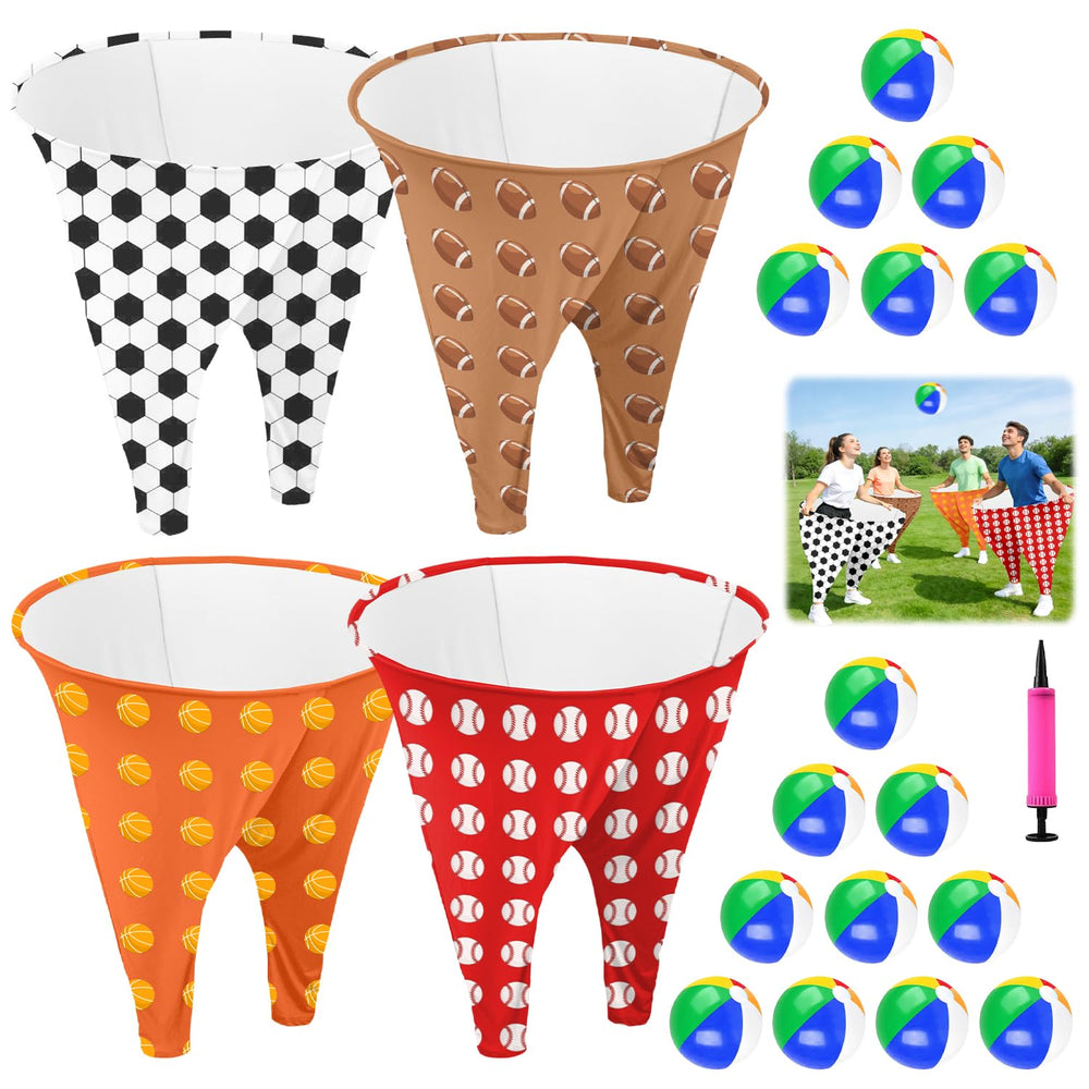WUPIOS front view of four giant pants showing playful colors and instant fun