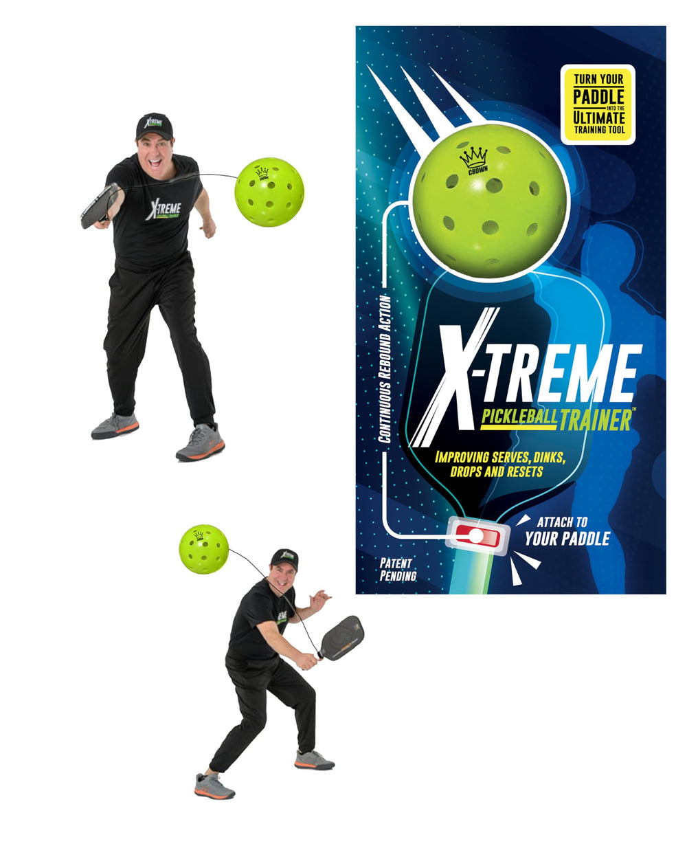 X-treme Pickleball Trainer front view showing compact rebound design and portability