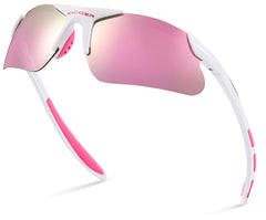 Xagger front view showing sporty frame and clear polarized lenses benefit visibility