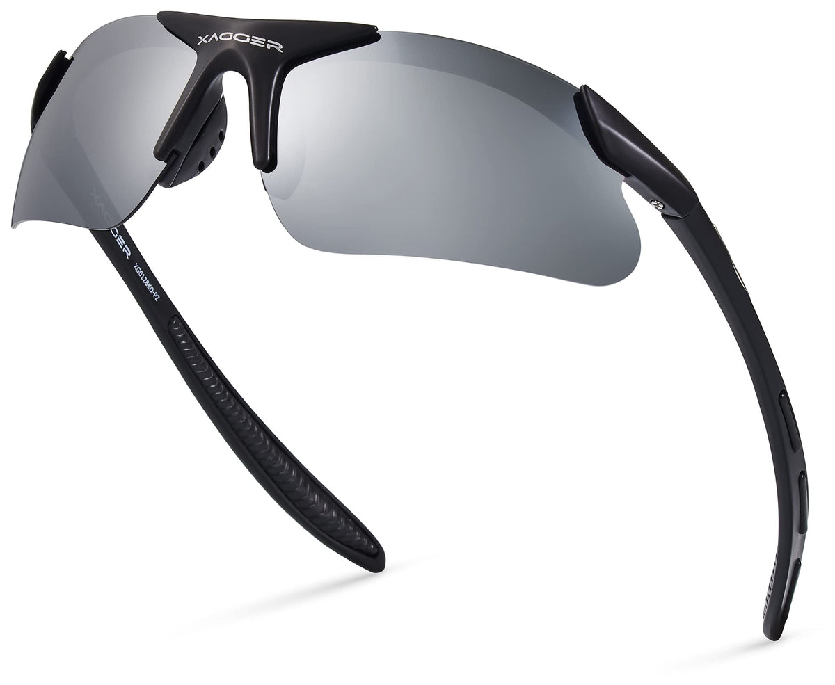 Xagger front view of youth sunglasses showing sporty frame and clear benefit