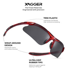 Xagger polarized lens closeup highlighting anti-glare clarity and improved vision