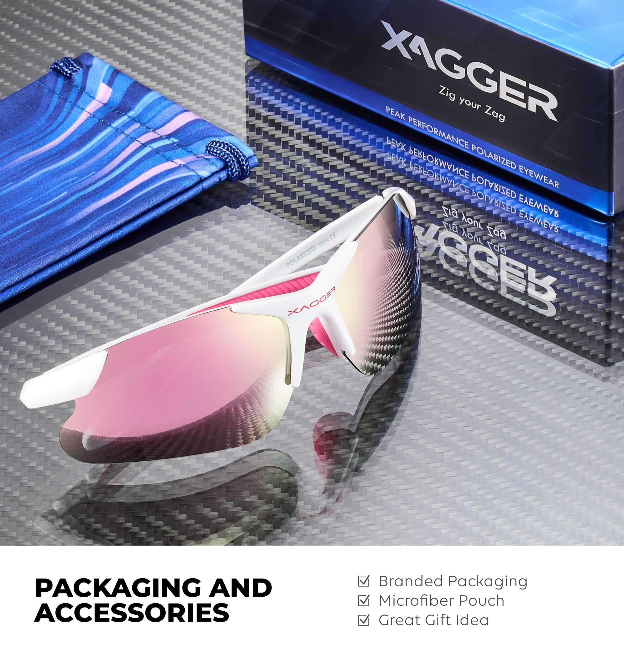 Xagger boxed packaging and drawstring pouch showing convenient gift and storage benefit