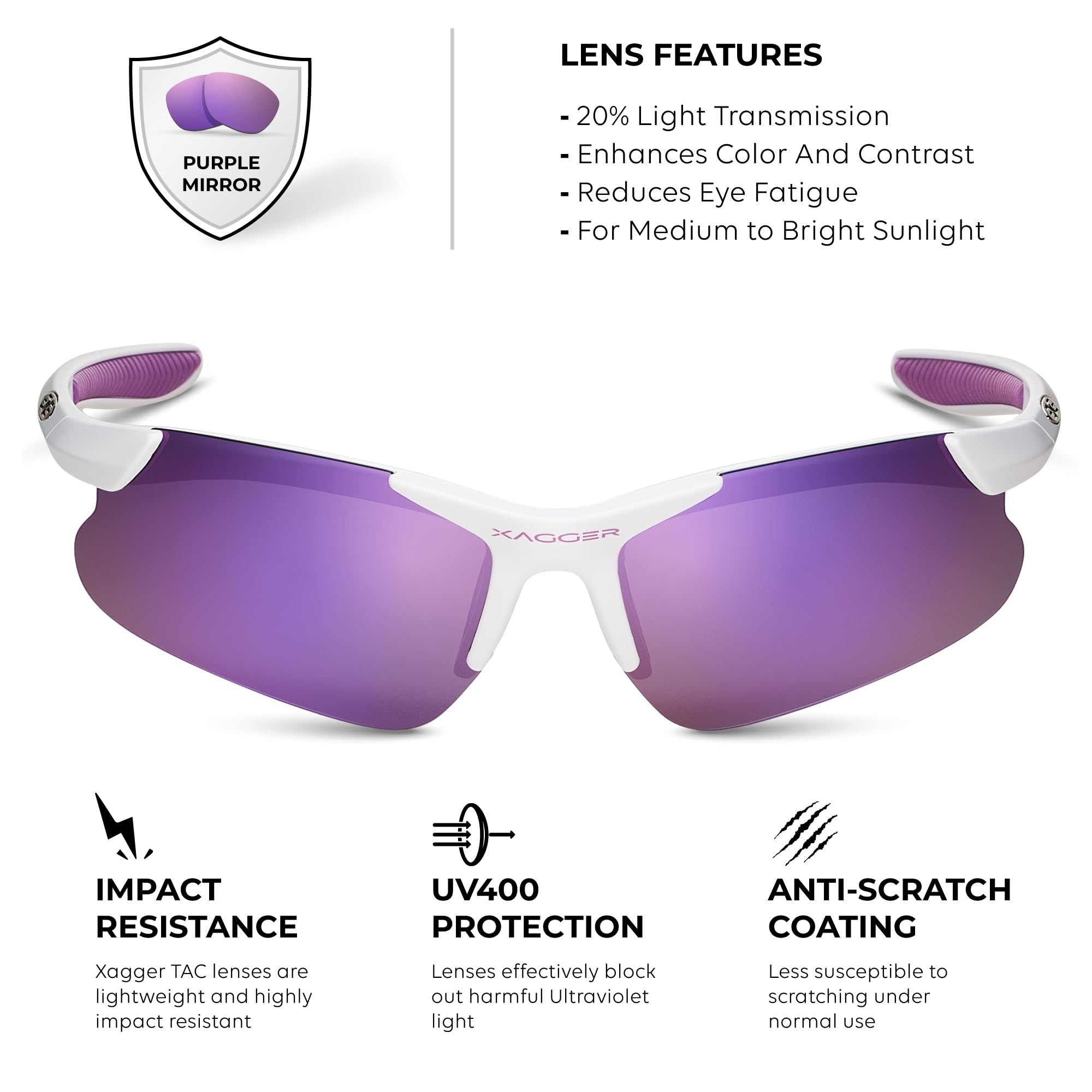 Xagger side profile showing TR90 frame flexibility and secure temple fit for active kids