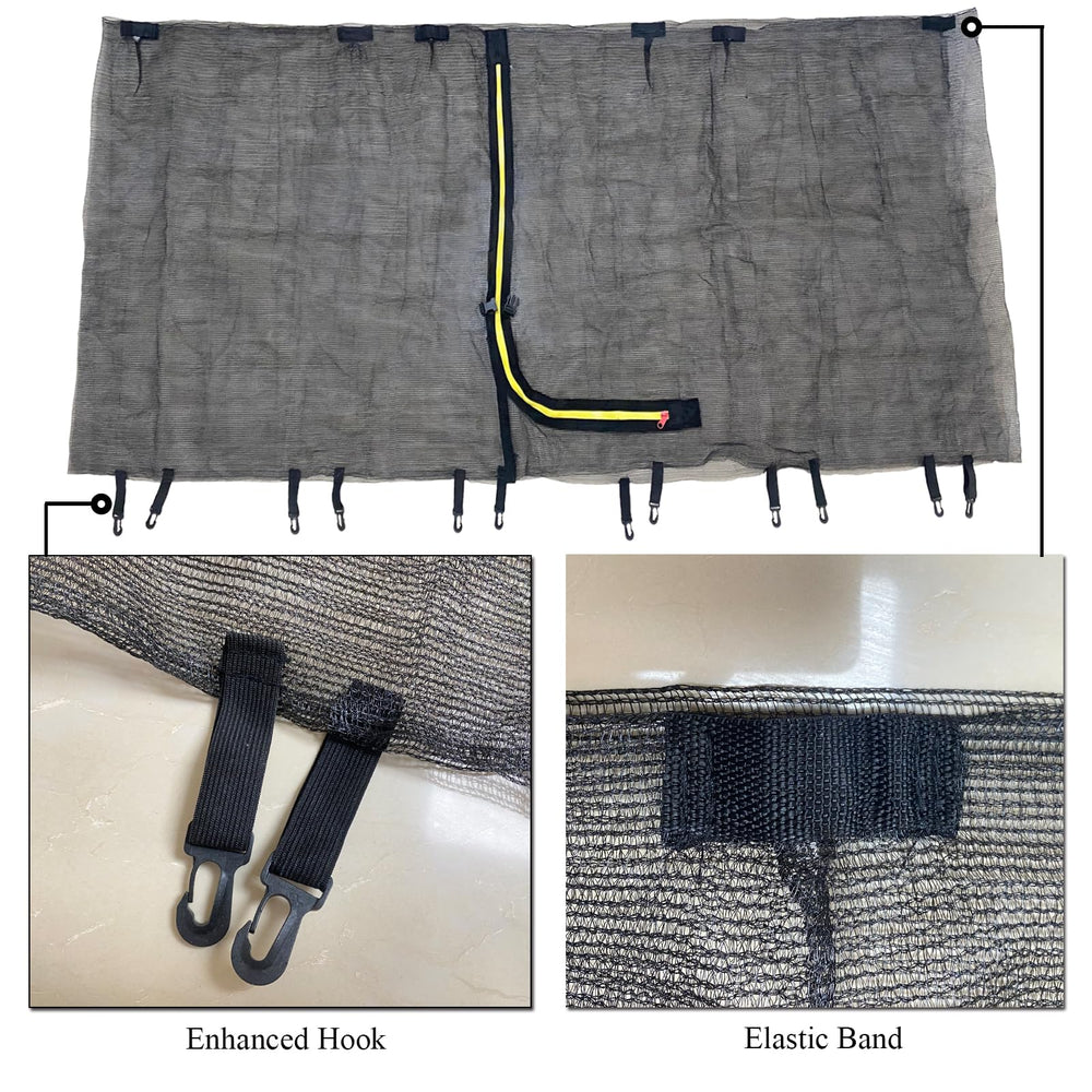 XATAMIO installed on 60" trampoline with six poles for restored safety