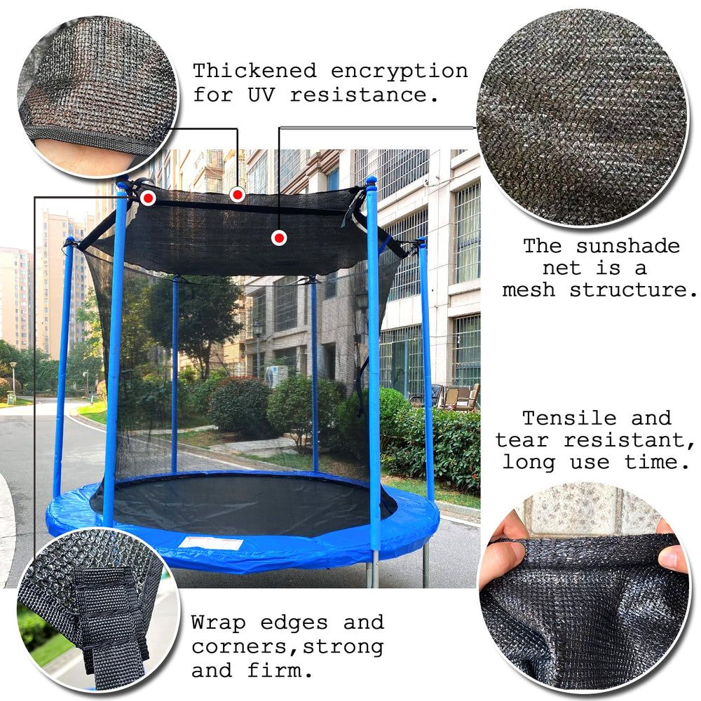 XATAMIO installed on trampoline top-down view showing shaded jump area