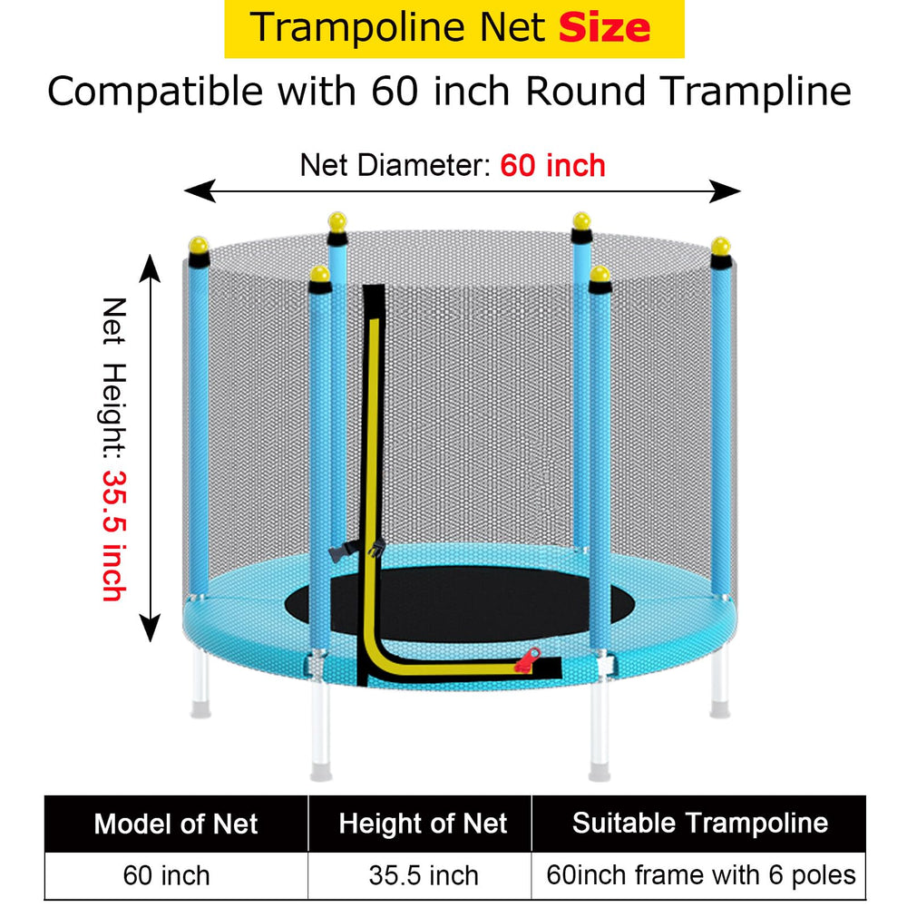XATAMIO size diagram showing 60-inch diameter and six straight poles for sizing