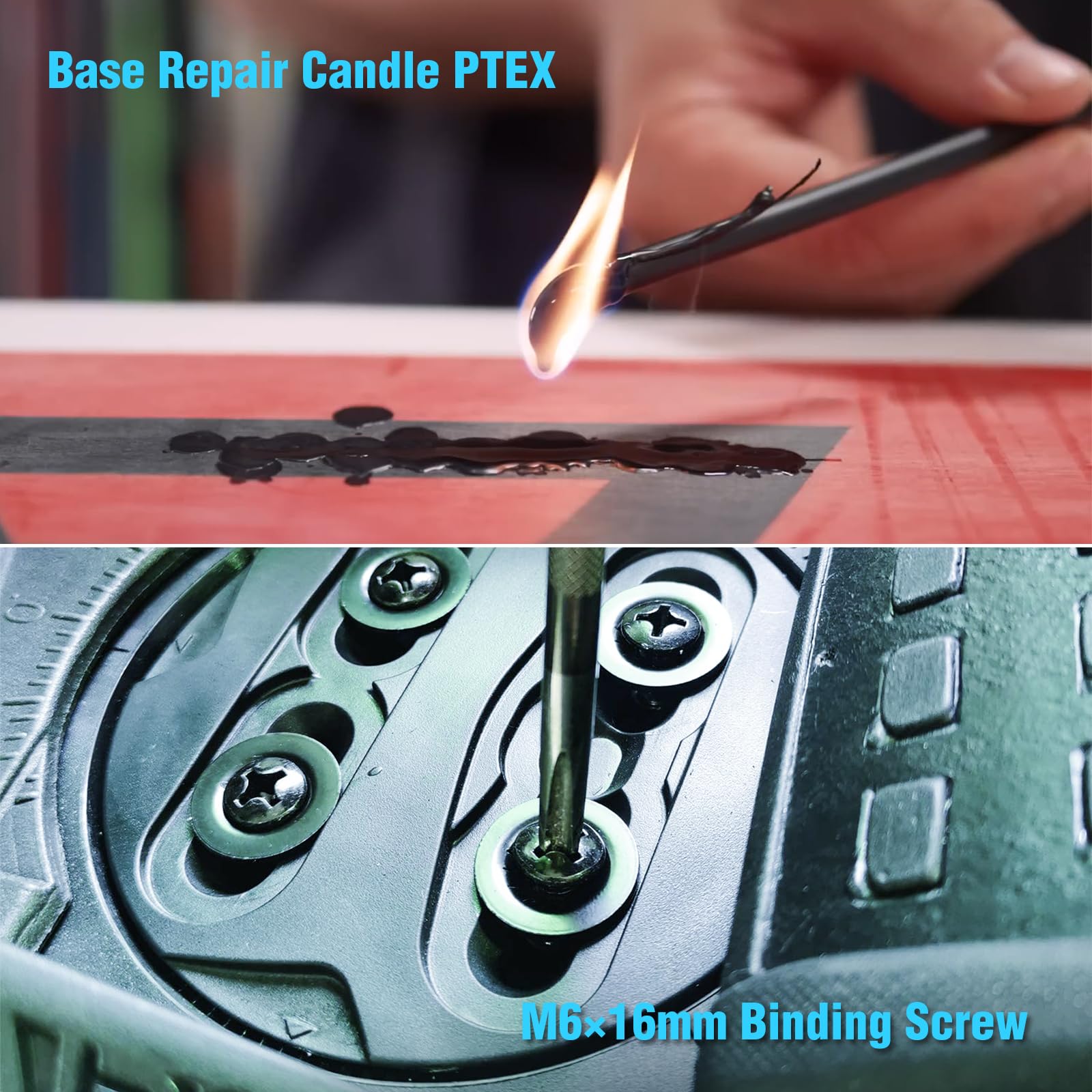 XCMAN iron curved soleplate detail that cups melted wax for even application