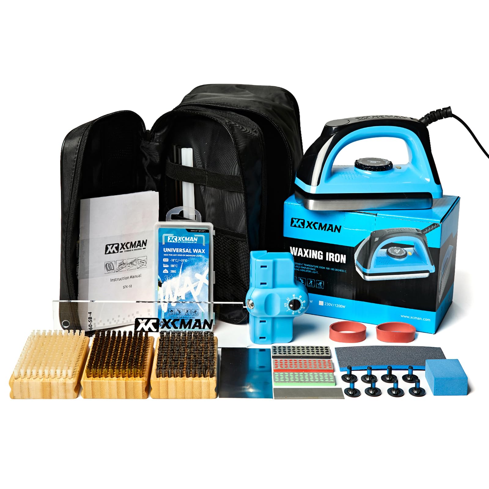 XCMAN waxing iron front view showing control and stable soleplate for consistent wax