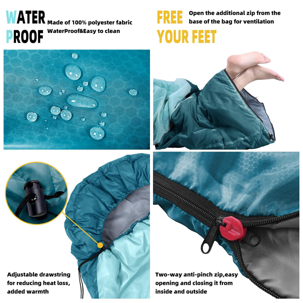 Xelaro two-way anti-pinch zipper and drawcord close-up providing easy access and heat control