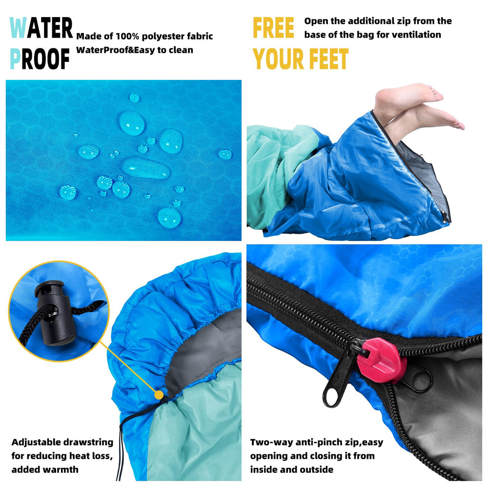 Xelaro two-way anti-pinch zipper detail for safe easy access and ventilation
