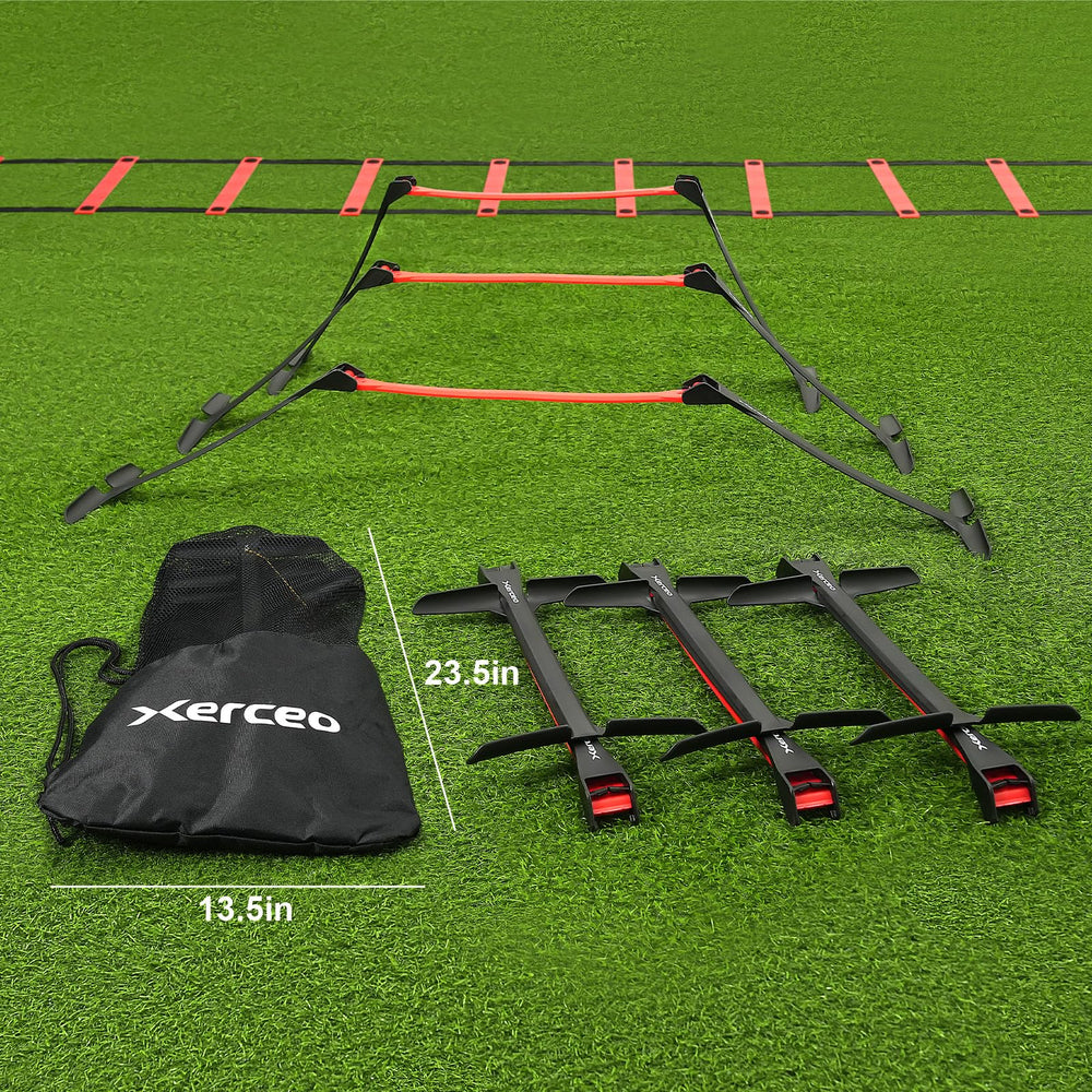 Xerceo folded hurdles stacked flat to save space and simplify storage