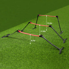 Xerceo close-up of hurdle height adjustment demonstrating quick three-position change