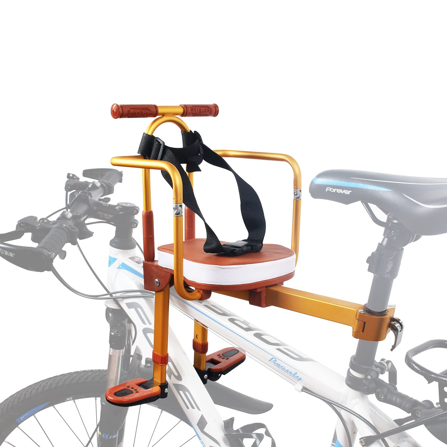 XIEEIX front-mounted seat front view showing secure child placement and visibility