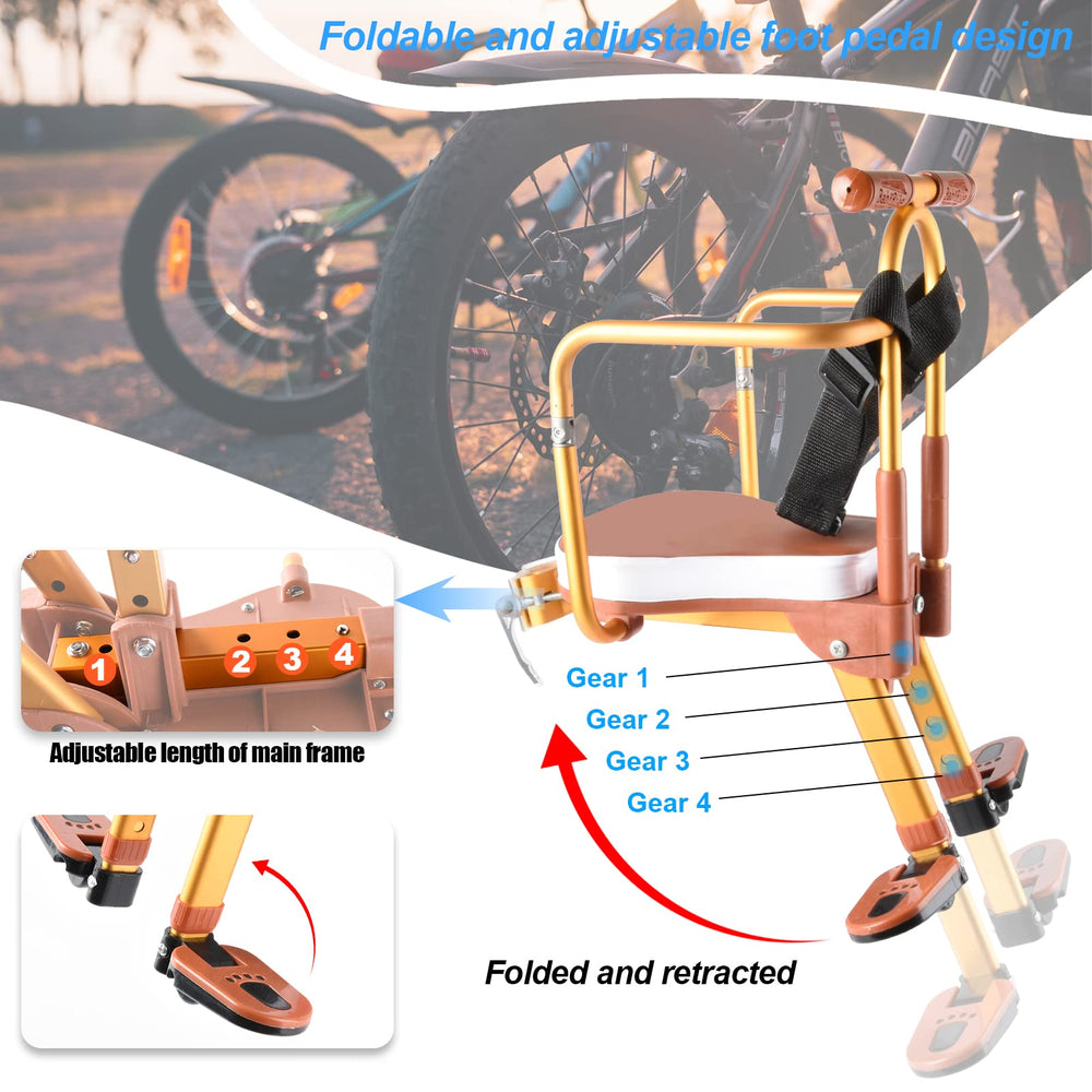 XIEEIX pedal adjustment detail demonstrating four-level fit for growing legs