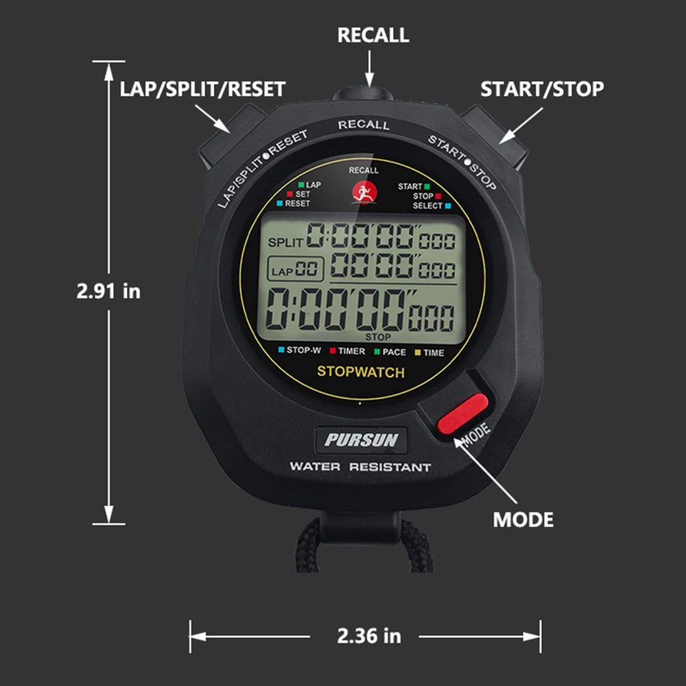 xinko stopwatch close-up of responsive buttons for fast split control