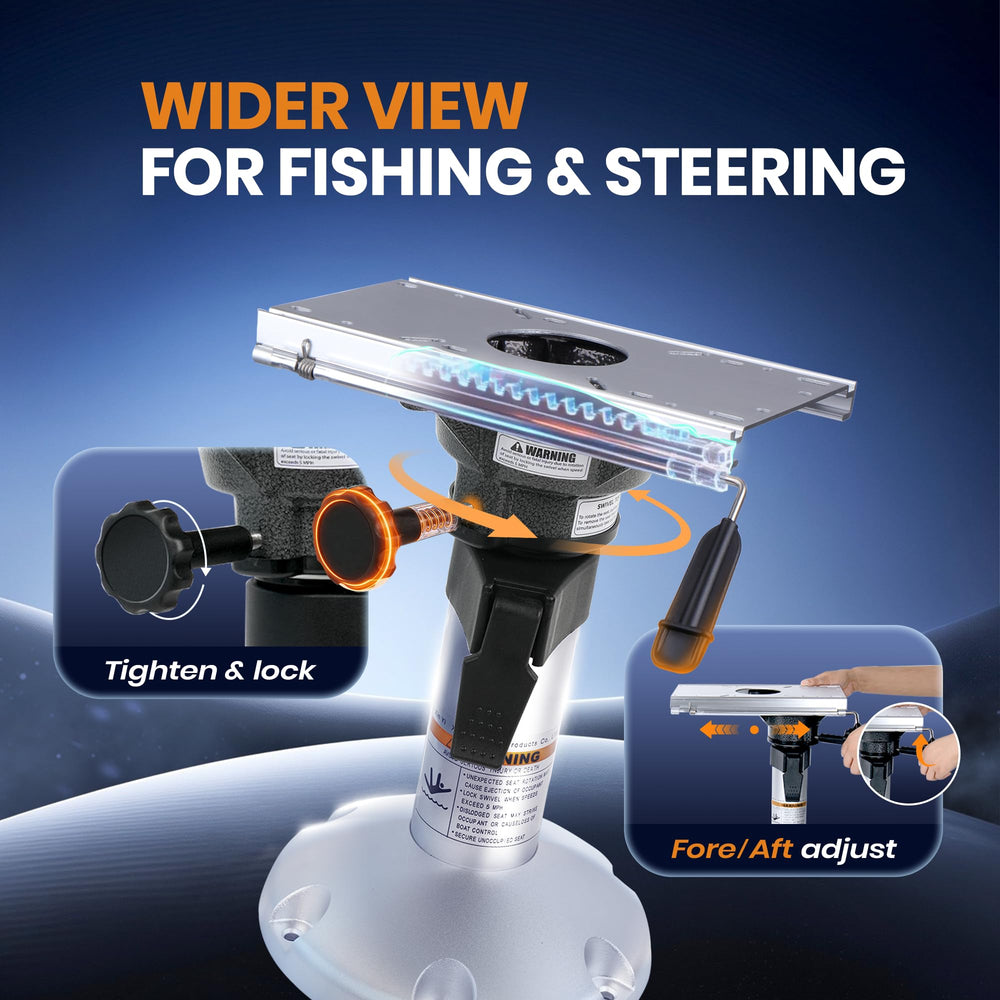 XinKunmarine pedestal wide 9-inch base underside for enhanced stability benefit