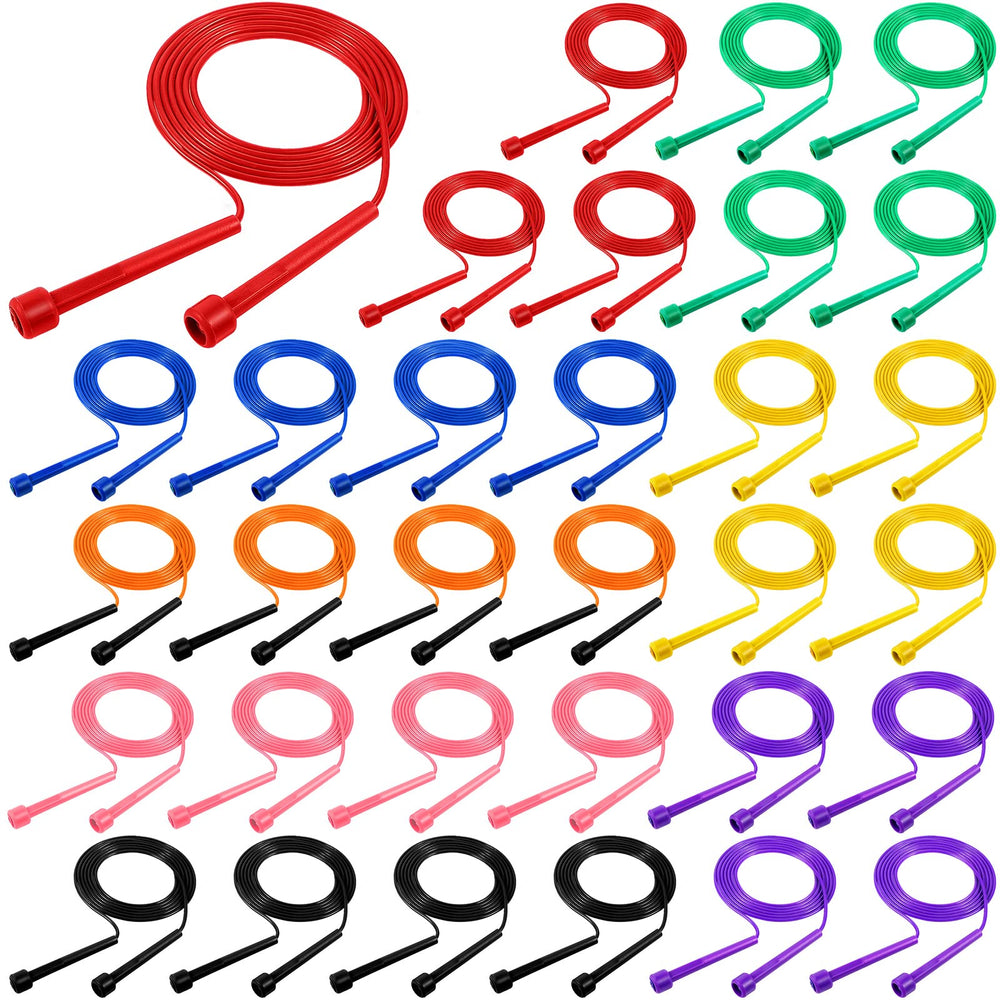 Xinnun front packaging showing 32-piece jump rope set and bright colors for group use