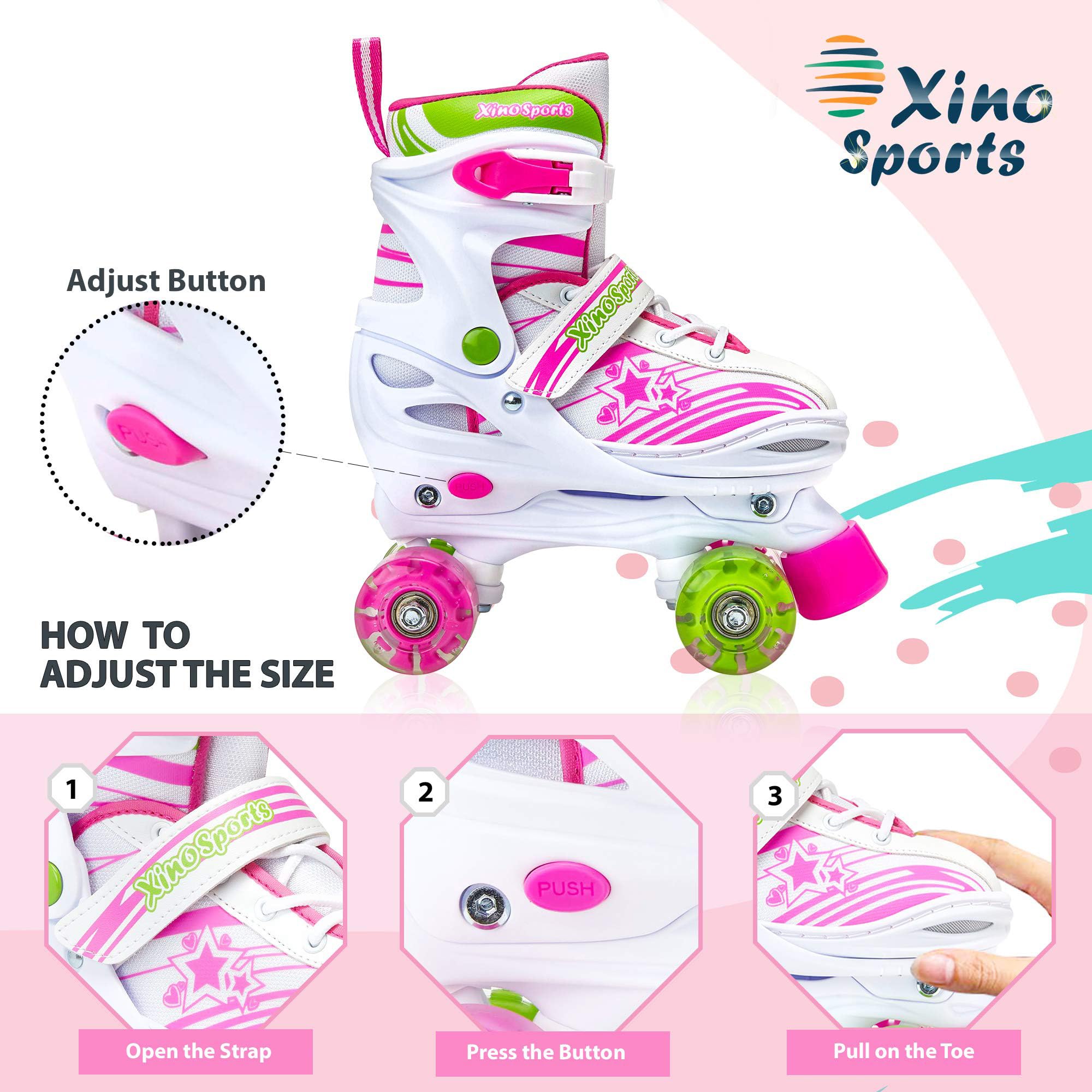 Xino Sports size adjust mechanism detail for quick tool-free resizing